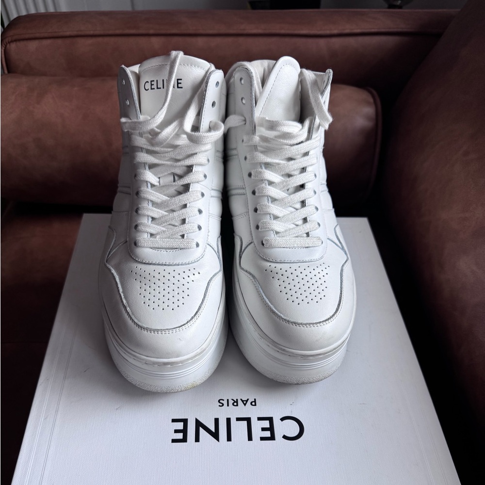 Celine White High-Top Sneakers